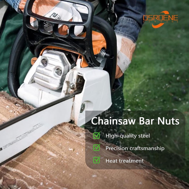 OSROENE Chainsaw Bar Nuts, 10 Pcs Chainsaw Parts, Replacement Parts for Stihl Chainsaw Accessories, Chain Saw Bar Bolt. - Image 4